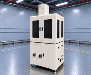 Three-sided CO2 laser marking system for cork stoppers